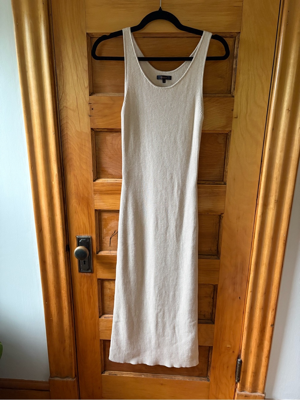 Quince Maternity Ribbed Tank Maxi Dress in Cream